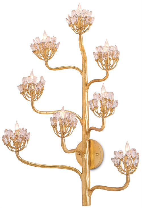 Currey and Company Agave Americana Wall Sconce, Gold Leaf 5000-0058