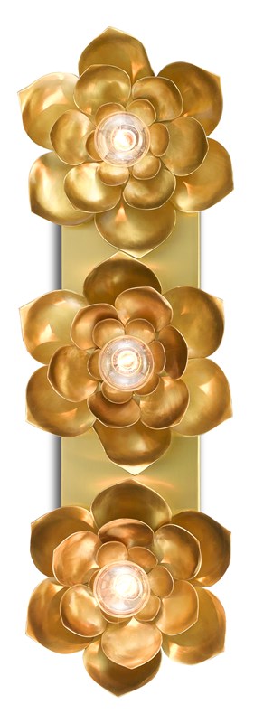 Currey and Company Blossom Three-Light Wall Sconce 5000-0165