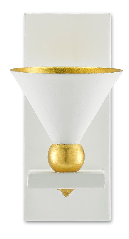 Currey and Company Moderne White Wall Sconce 5000-0184