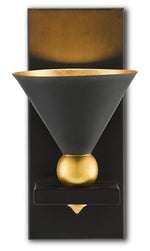 Currey and Company Moderne Black Wall Sconce 5000-0185