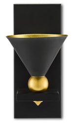 Currey and Company Moderne Black Wall Sconce 5000-0185