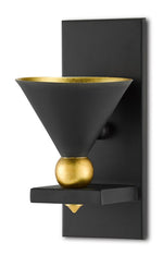 Currey and Company Moderne Black Wall Sconce 5000-0185