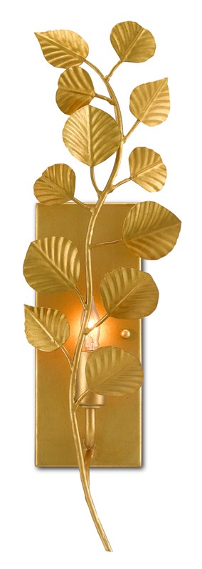 Currey and Company Golden Eucalyptus Wall Sconce 5000-0189