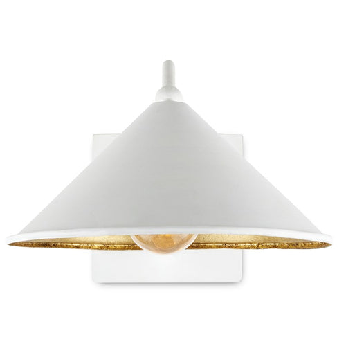 Currey and Company Serpa Single White Wall Sconce 5000-0205