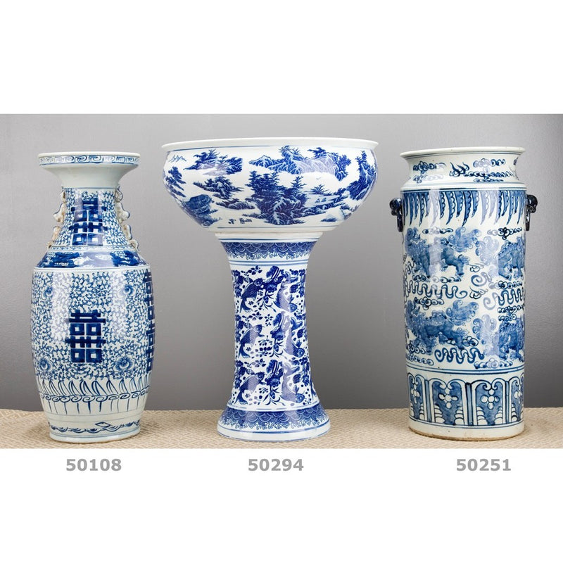 Lovecup Blue And White Porcelain Vase Double Happiness L108