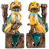 Lovecup UNIQUE YELOW/ TURQUOISE FOO DOG-PAIR L192