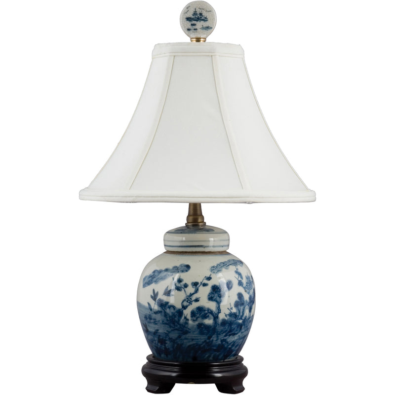 Lovecup Madison Blue and White Bulb Jar Table Lamp L201