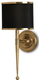 Currey and Company Primo Black Brass Wall Sconce 5021