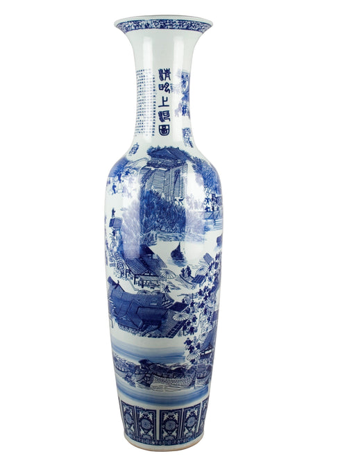 Lovecup Blue & White 56''Tall Porcelain Vase - LOVECUP