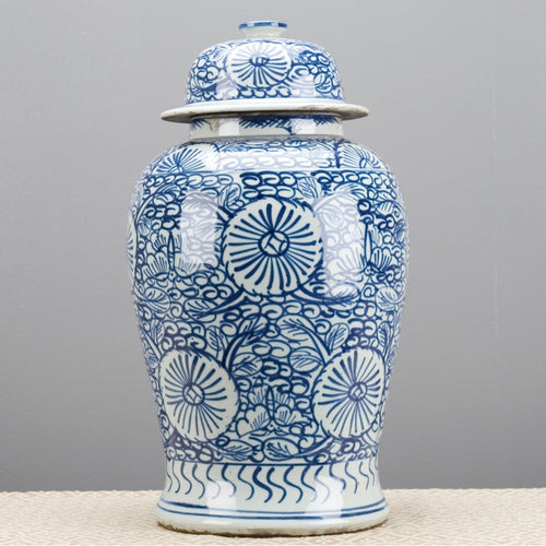 Lovecup PORCELAIN TEMPLE JAR- BLUE AND WHITE L520