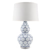 Lovecup Geo Diamond Blue and White Gourd Vase Table Lamp L894