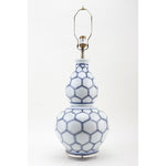 Lovecup Geo Diamond Blue and White Gourd Vase Table Lamp L894