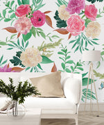 Modish Modern Multicolored Flowers Wallpaper