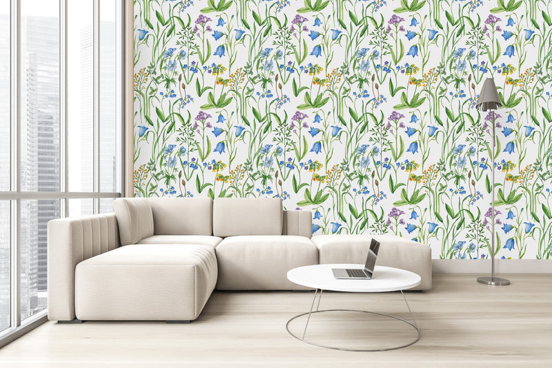 Contemporary Meadow Flowers Wallpaper