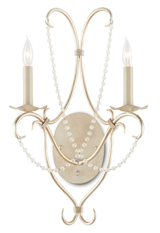 Currey and Company Crystal Lights Silver Wall Sconce 5980 - LOVECUP
