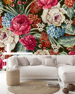 Contemporary Brightly Flowers Wallpaper Smart High-Quality
