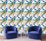 Elegant Blue Little Flowers Wallpaper Vogue