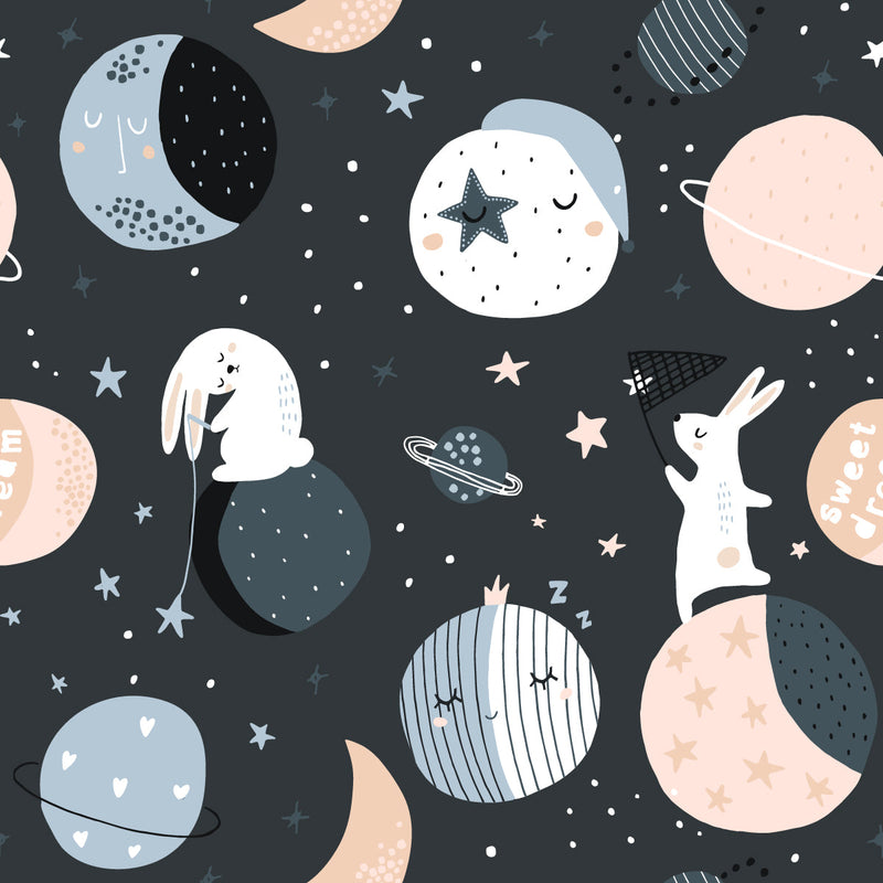 Hares and Planets Wallpaper