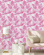 Pink Palm Leaves Wallpaper