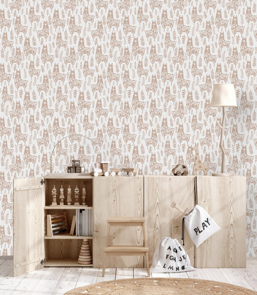 Beige Lamas Wallpaper