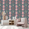 Pink Large Leaves Wallpaper