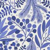 Stylish Blue Leaves and Berries Wallpaper Smart