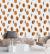 Dark Beige Spots with Botanical Plants Wallpaper