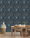 Dark Wallpaper with Little Leaves