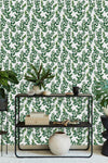 Fashionable Green Plants Wallpaper Chic