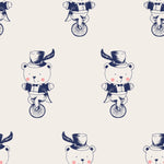 White Wallpaper with Bears