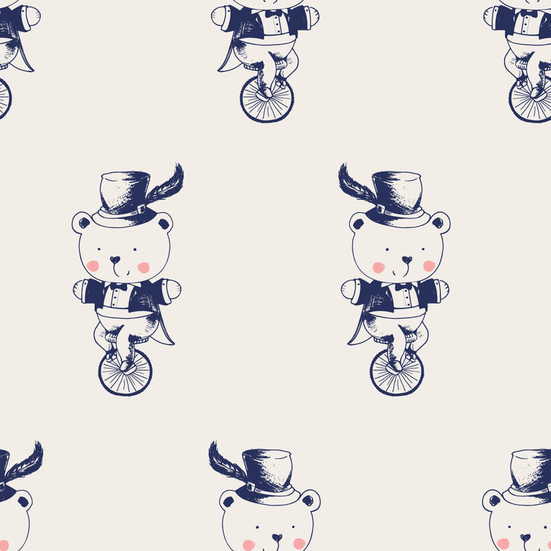 White Wallpaper with Bears