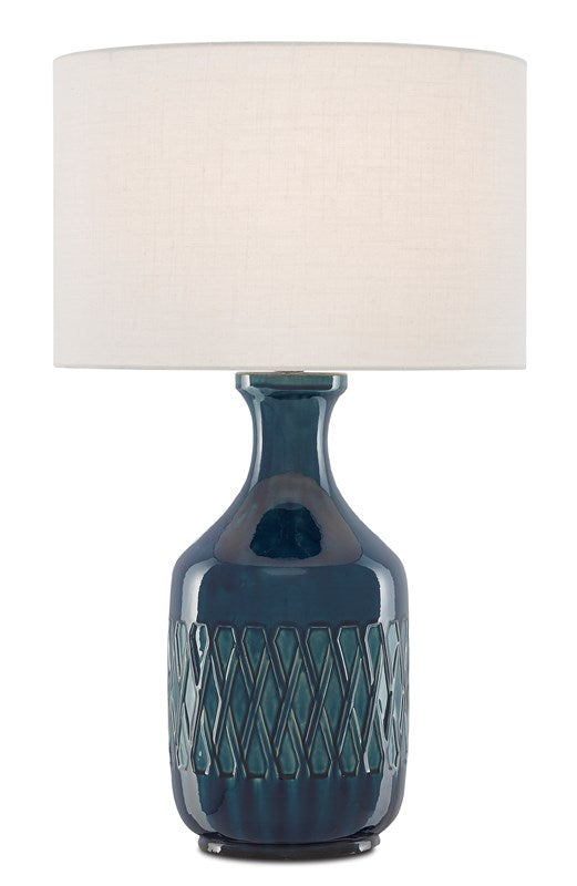 Currey and Company Samba Blue Table Lamp 6000-0515