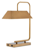 Currey and Company Hoxton Brass Table Lamp with USB Port 6000-0565