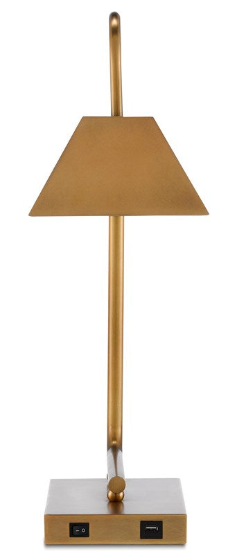 Currey and Company Hoxton Brass Table Lamp with USB Port 6000-0565