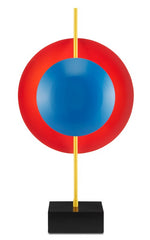 Currey and Company Mister M Red and Blue Disc Table Lamp 6000-0732