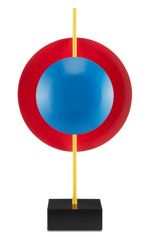 Currey and Company Mister M Red and Blue Disc Table Lamp 6000-0732