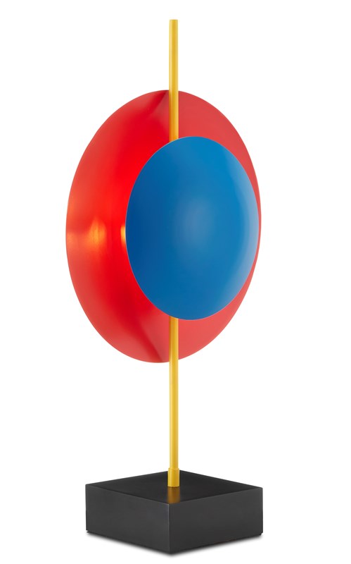 Currey and Company Mister M Red and Blue Disc Table Lamp 6000-0732