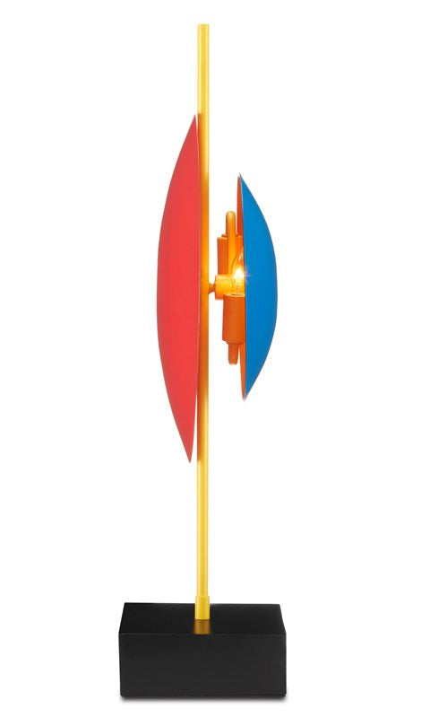 Currey and Company Mister M Red and Blue Disc Table Lamp 6000-0732