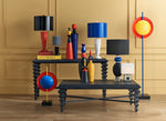 Currey and Company Mister M Red and Blue Disc Table Lamp 6000-0732