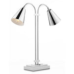 Currey and Company Symmetry Nickel Double Desk Lamp 6000-0783