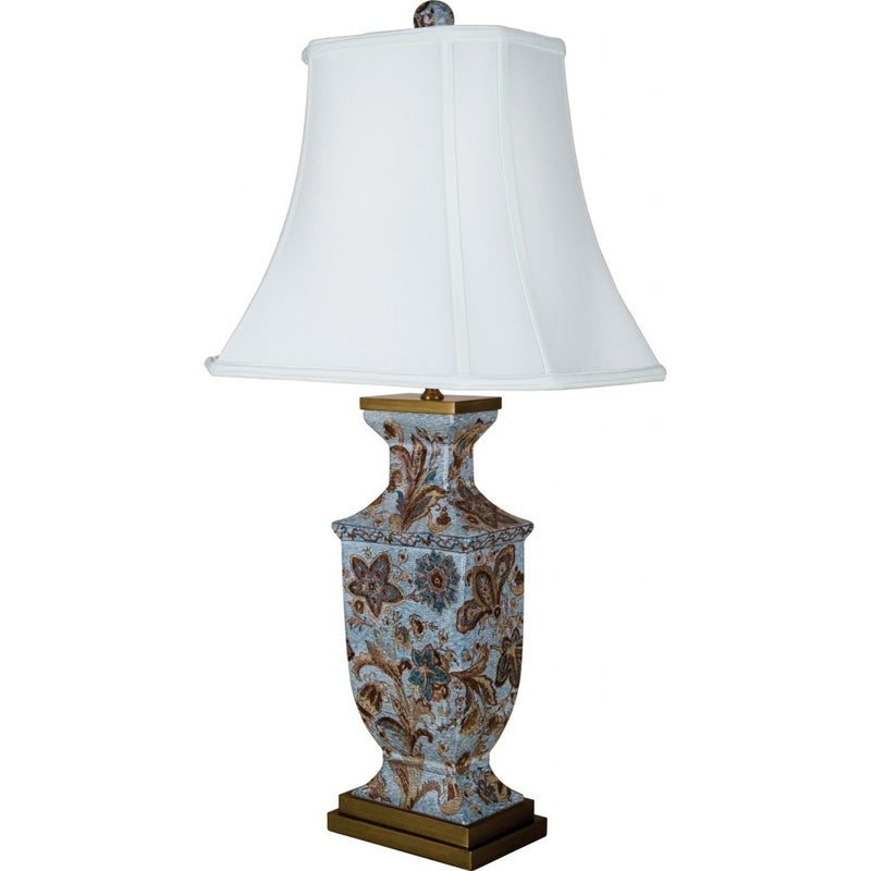Lovecup PORCELAIN LAMP WITH SILK LAMP SHADE L280