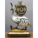 Lovecup Porcelain Peacock Clock with Bronze Ormolu Accents L314