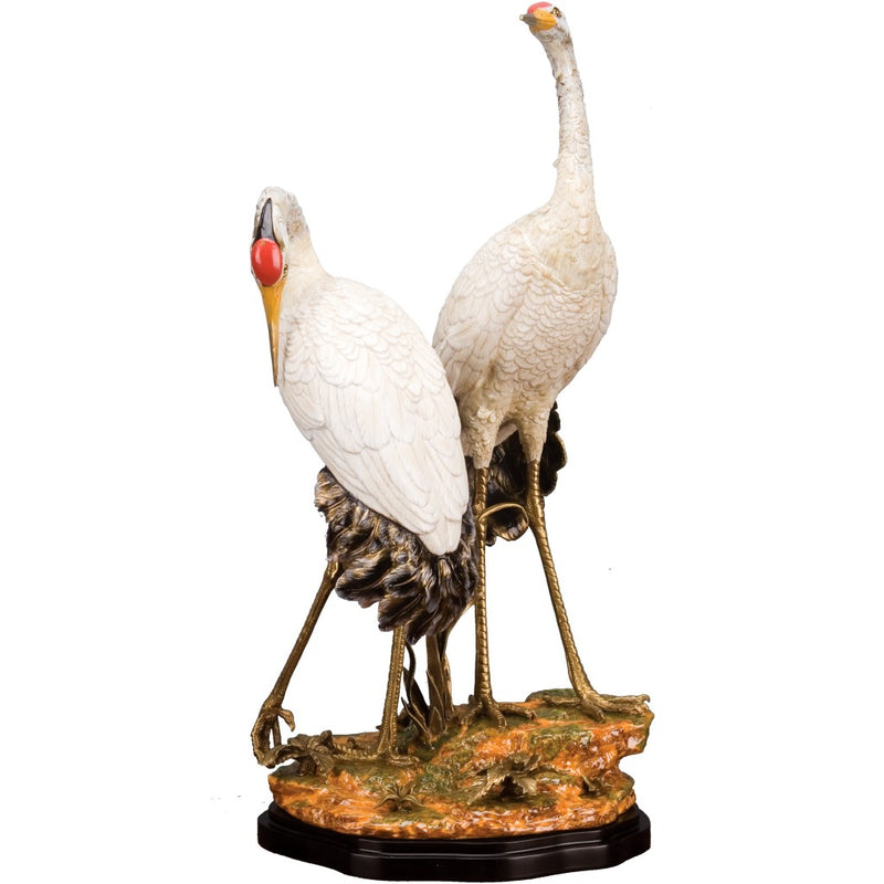 Lovecup PORCELAIN DOUBLE CRANE WITH BRONZE