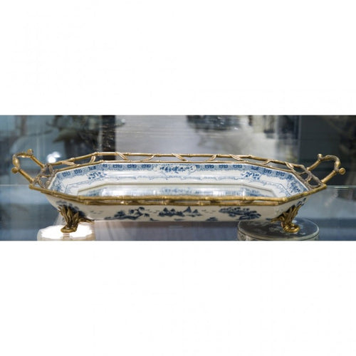 Lovecup MIRROR PORCELAIN TRAY WITH BRONZE ORMOLU L348