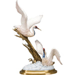 Lovecup Double Seagull Ceramic Figurine with Bronze L352