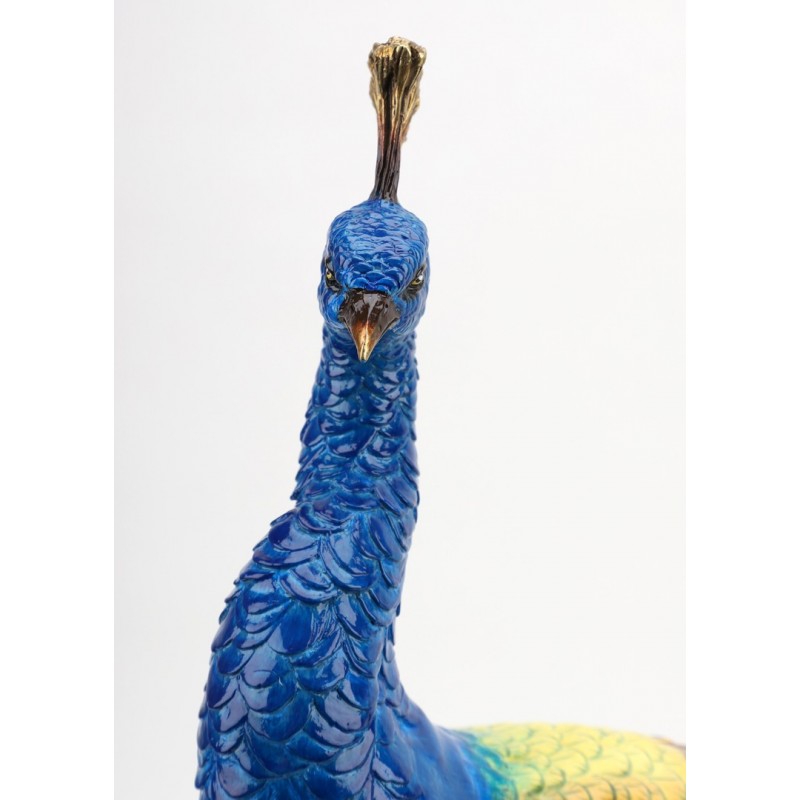Lovecup Porcelain and Bronze Peacock Figurine L377