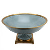 Lovecup Round Centerpiece Bowl Centerpiece with Bronze Ormolu- Tinted Blue L385