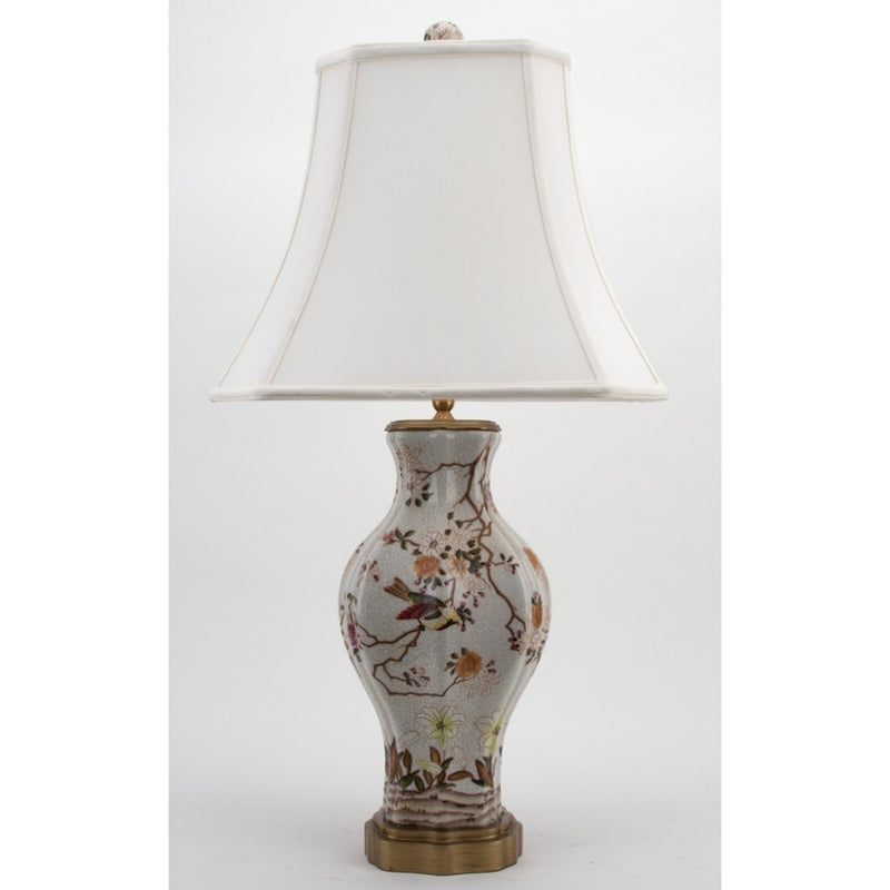 Lovecup Porcelain Table Lamp with Birds and Flowers L395