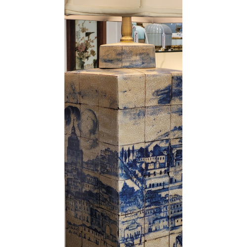 Lovecup Village Jar Table Lamp Blue and White L403