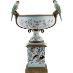 Lovecup Porcelain Vase Double Bird Handle With Bronze Ormolu L410